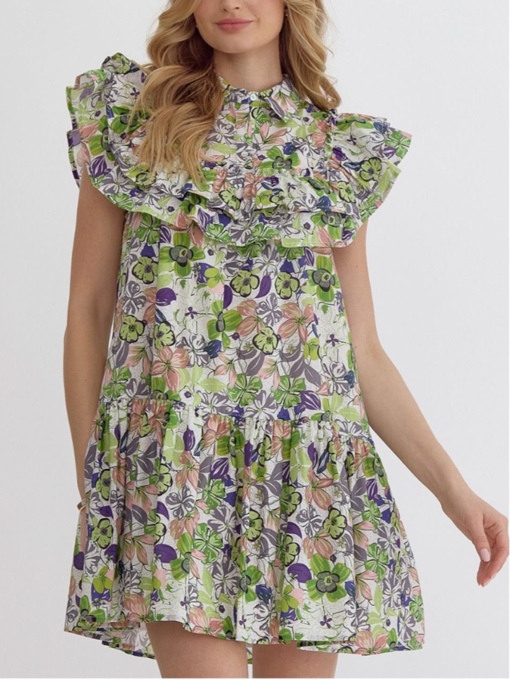 Entro Green & Purple Floral